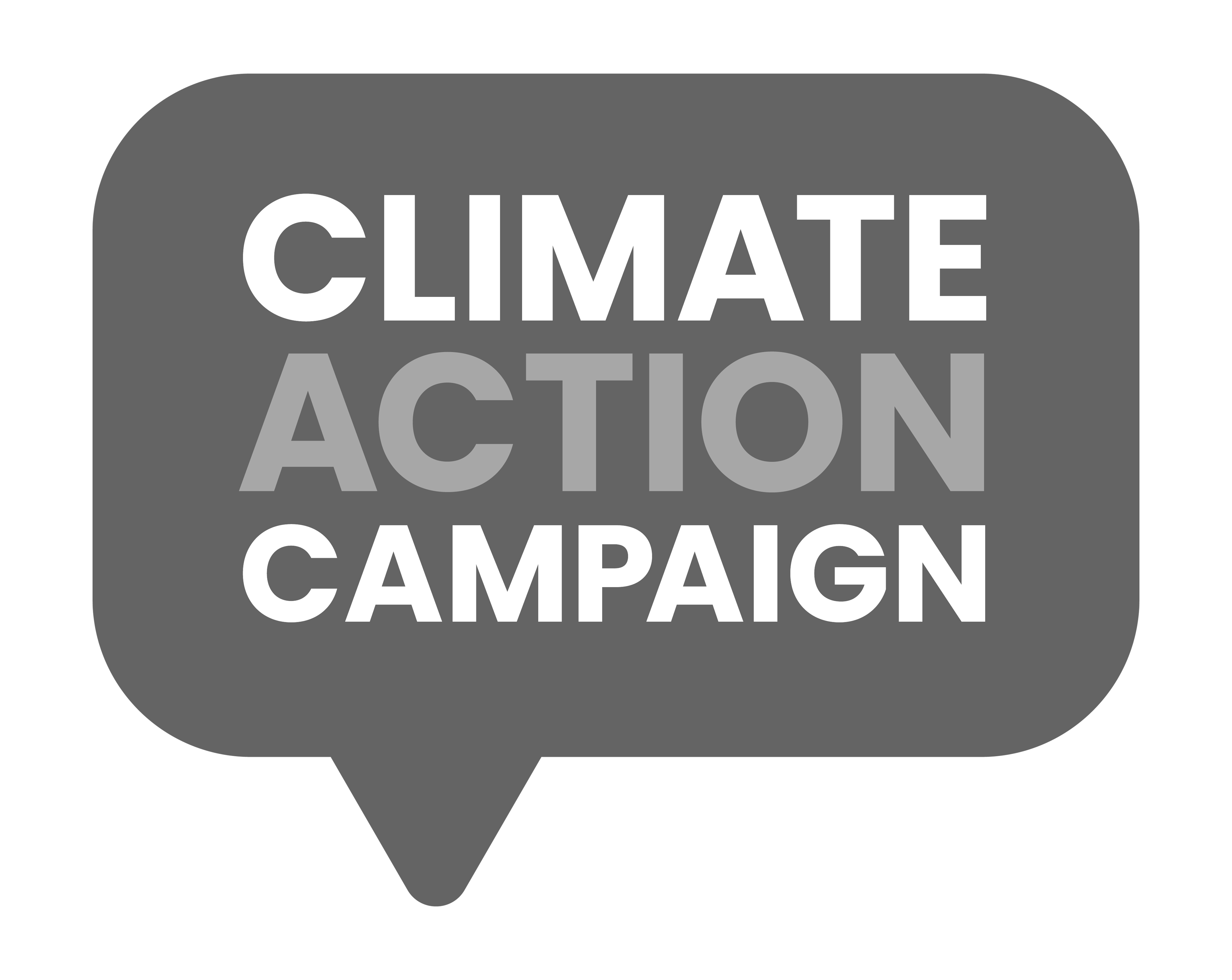 Climate Action Campaign logo spelled out inside a word bubble