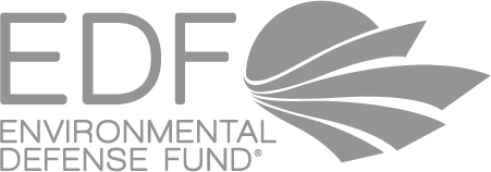 Environmental Defense Fund logo featuring the EDF abbreviation above the words "Environmental Defense Fund" and next to an abstract image